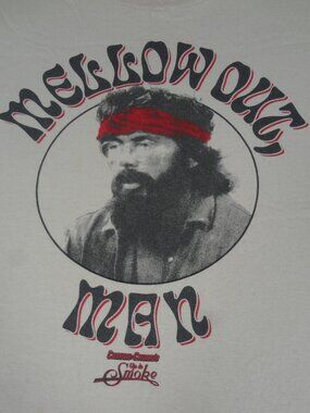 CHEECH & CHONG MELLOW OUT, MAN TOMMY CHONG TAN 4XL T-SHIRT M71 *SPOT C PICS